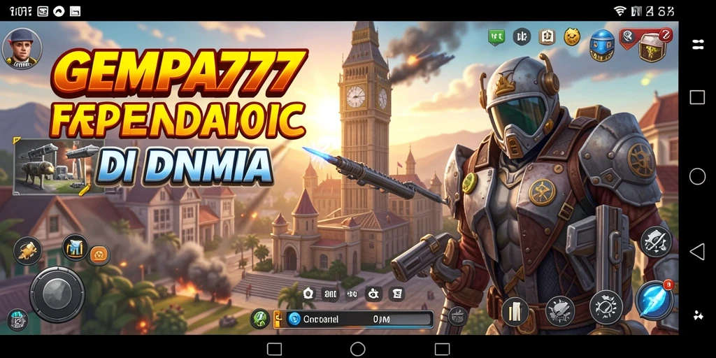 Tangkapan layar gameplay <strong>GEMPA777</strong> menunjukkan aksi menara pertahanan yang intens dan grafis yang menawan.