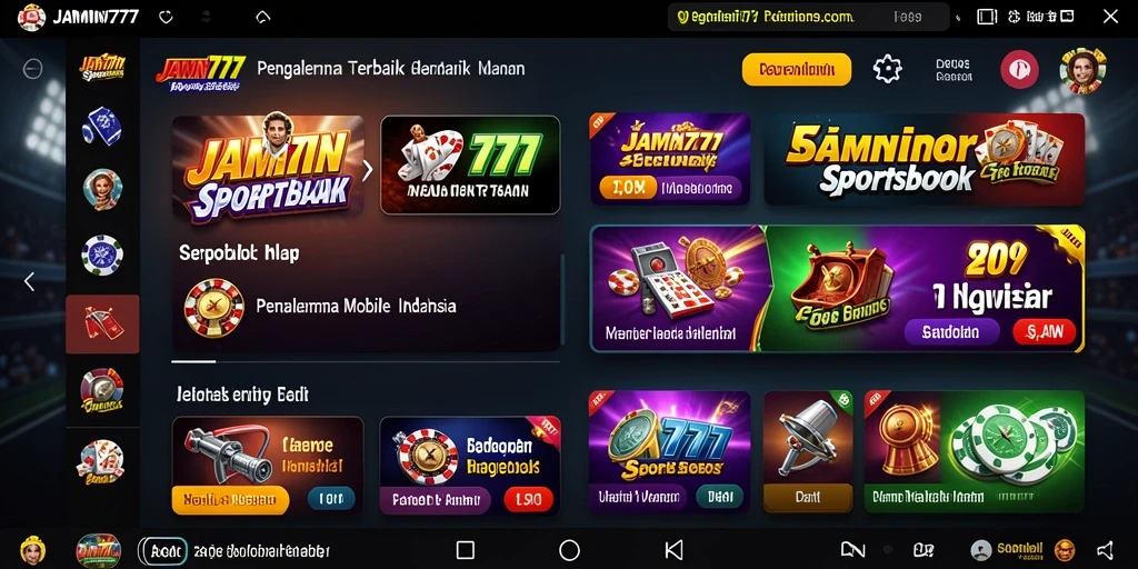 Screenshot utama JAMIN777 menampilkan pertandingan taruhan olahraga yang menarik.