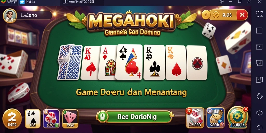Tampilan menarik saat bermain MEGAHOKI, memperlihatkan keseruan permainan domino.