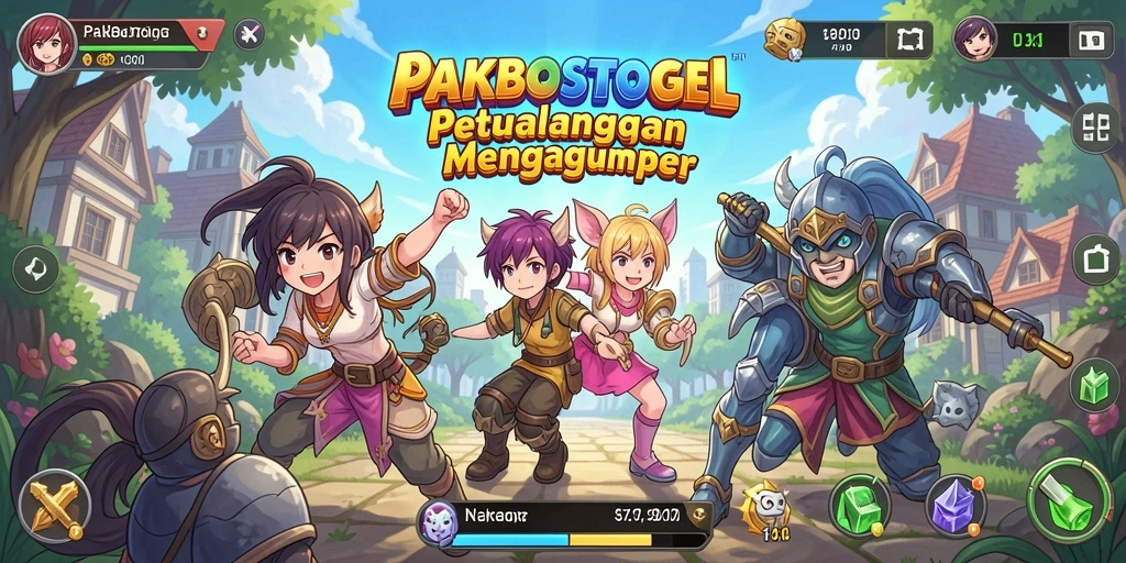 Tampilan gameplay menarik dari PAKBOSTOGEL dengan karakter animasi yang hidup.
