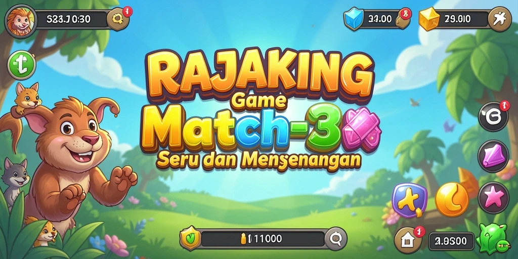 Gameplay seru dan penuh warna di RAJAKING dengan permata yang harus dicocokkan.